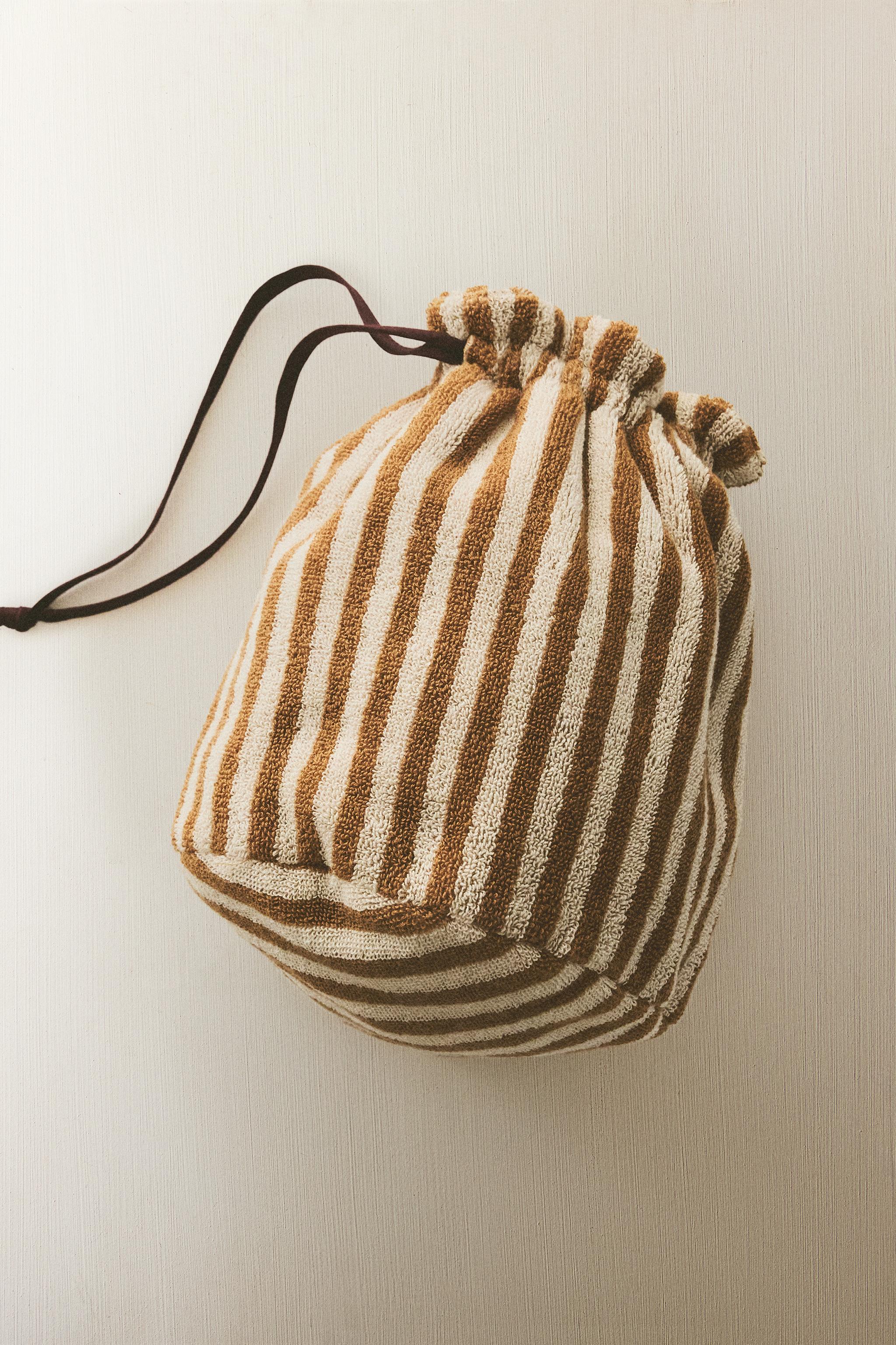 STRIPED COTTON TERRYCLOTH BAG